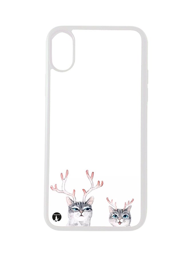 BP Protective Case Cover For Apple iPhone XS Max Cats (White Bumper)