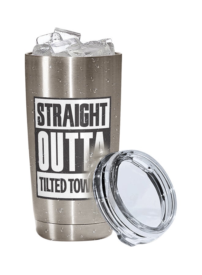 LOUD UNIVERSE Fortnite Straight Outta Tilted Towers Printed Tumbler With Lid Silver/Black/White  - Image 1
