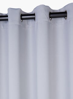 4-Piece Solid Window Curtain Set Includes 2xCurtain 140x240cm, 2xTie Band 10x60cm Grey - v1546859252/N20114711A_3