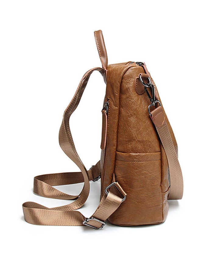 شاربدو حقيبة ظهر بسحّاب للإغلاق بني - Image 4