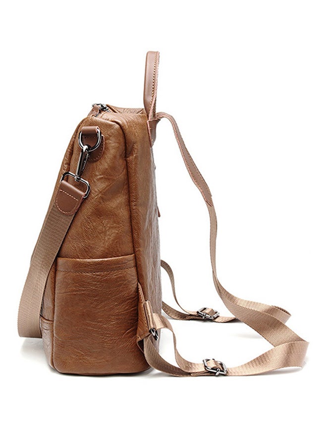 شاربدو حقيبة ظهر بسحّاب للإغلاق بني - Image 5