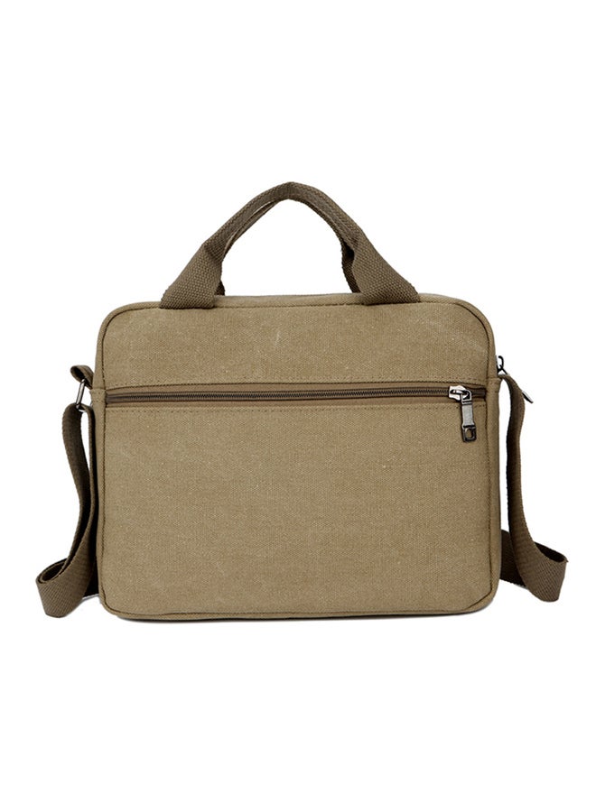 Sharpdo Zippered Laptop Bag Brown - Image 2