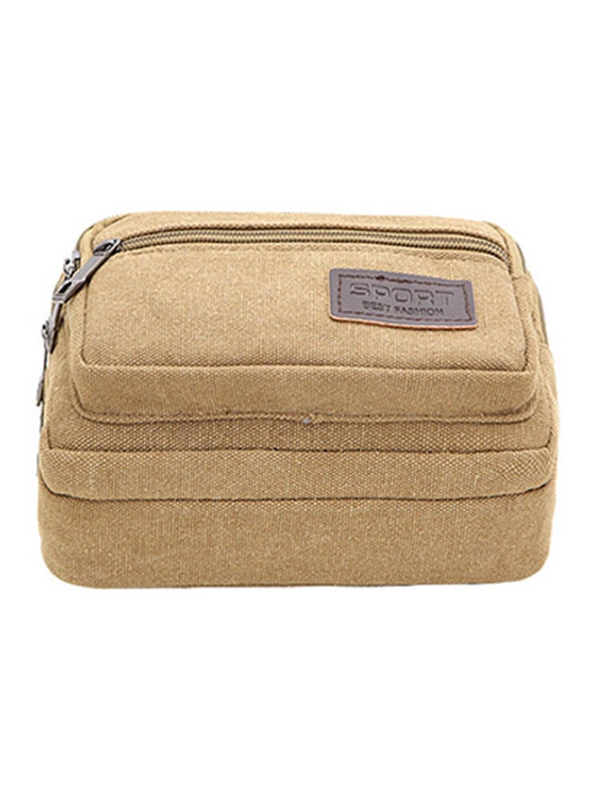 Sharpdo Zipper Closure Waistpack Beige/Brown/Silver  - Image 4