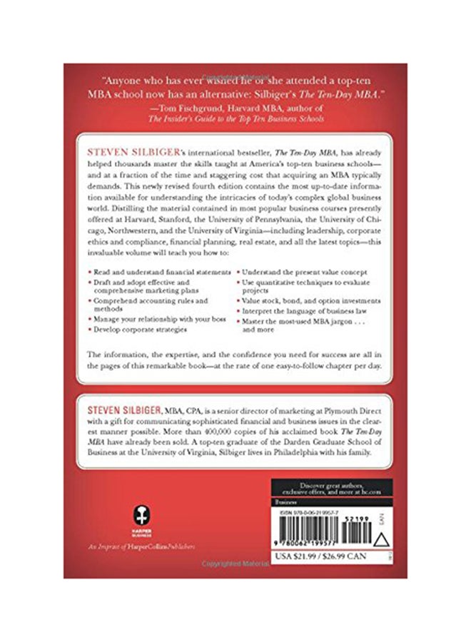 Ten-Day Mba The: A Step-By-Step Guide To Mastering The Skills Taught In America's Top Business Scho Paperback English by Steven A. Silbiger - 41114  - Image 2