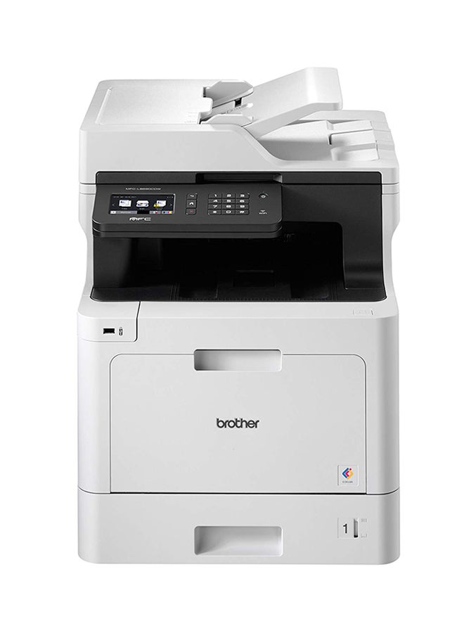 MFC-L8690CDW A4 Colour Laser Printer, Wireless, PC Connected and Network, Print, Copy, Scan, Fax and 2 Sided Printing White