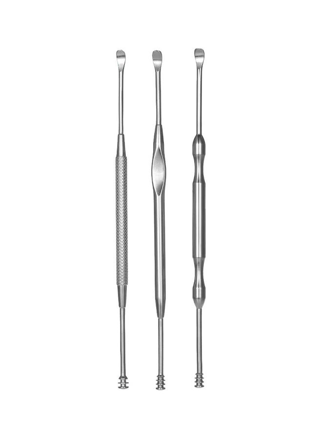 طقم أدوات التقاط شمع الأذن من الستانلس ستيل من 3 قطع - Image 1