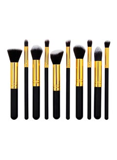 Falpro 10-Piece Make Up Brush Set Black/Gold  - Image 1