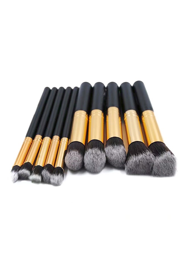 فالبرو طقم 10 قطع من فراشي المكياج أسود/ذهبي - Image 3