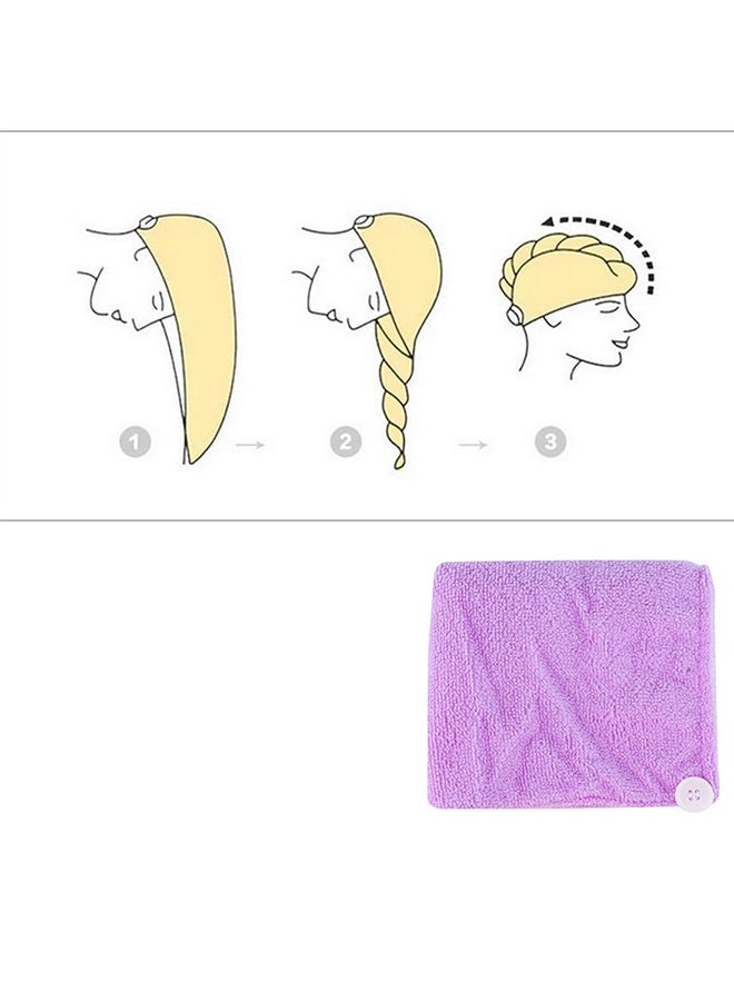 Hair Drying Wrap Towel Purple 60x20cm  - Image 3