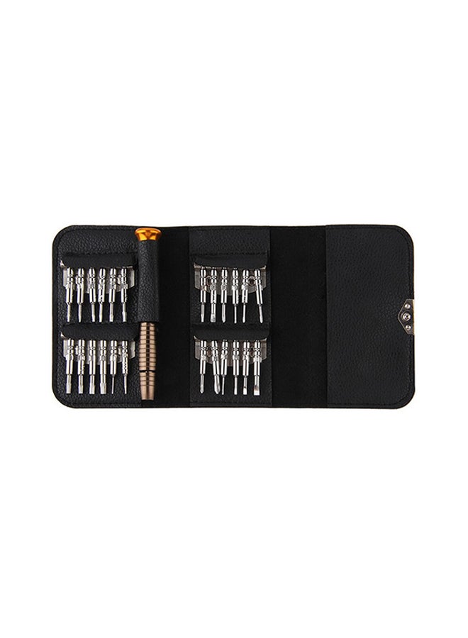 25-In-1 Screwdriver Set For Cellphone Repair Black/Silver  - Image 1