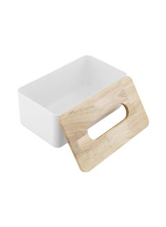 Generic Rectangular Tissue Box White/Brown 23x13x10centimeter  - Image 1