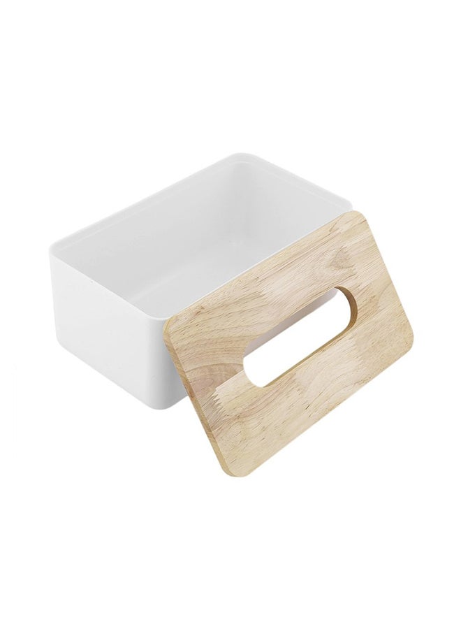 Generic Rectangular Tissue Box White/Brown 23x13x10centimeter  - Image 1