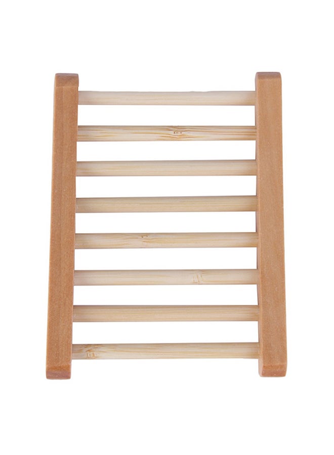 Wood Soap Tray Holder Beige 11.5x8.7x1.5cm - Image 1