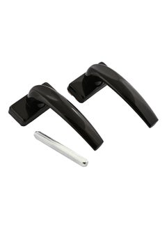 2-Piece Aluminium Door Handle Black 13cm