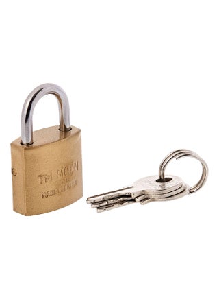 Brass Padlock And Key Gold/Silver 20mm - v1546939924/N20081386A_1