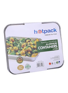 Hotpack 5-Piece Disposable Container With Lid Silver  - Image 2