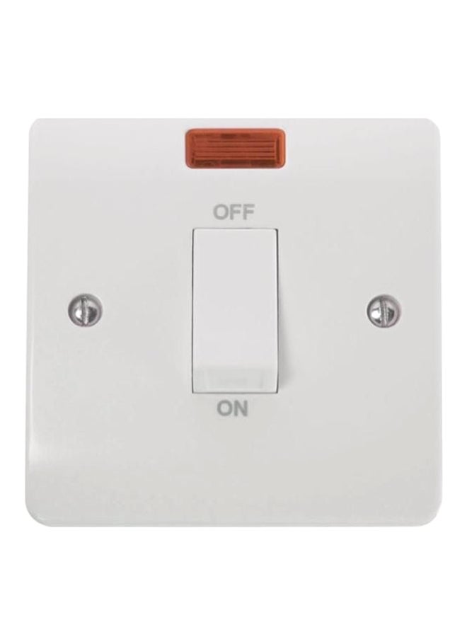 DP Switch With Neon White/Silver/Red 5x5centimeter White/Silver/Red 5x5cm 