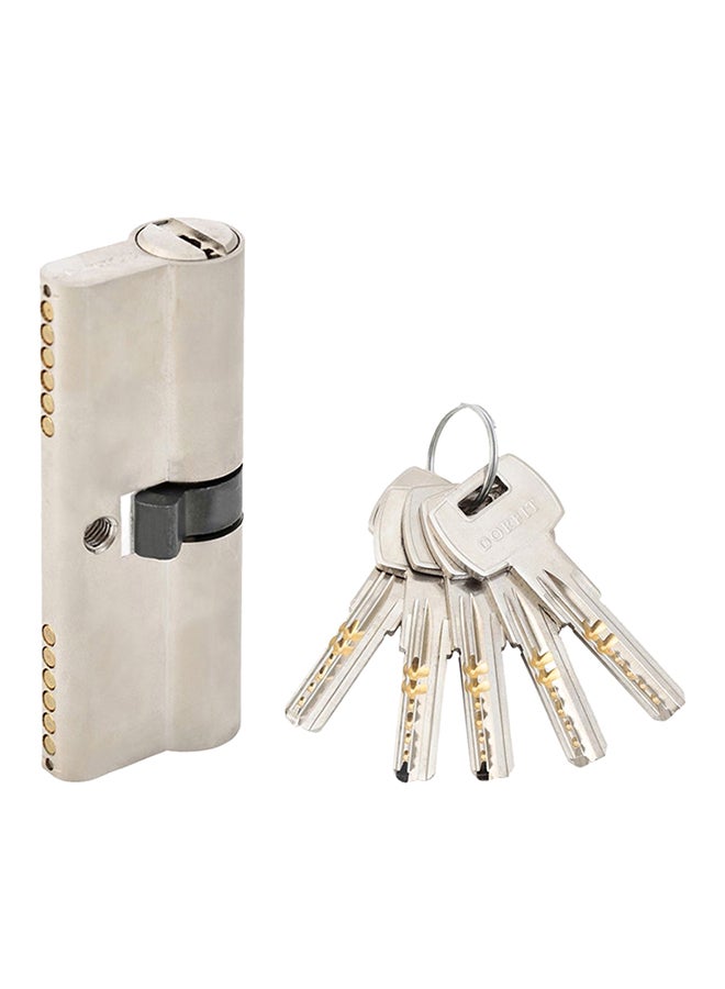 Cylindrical Door Lock With Key Silver/Gold/Black 70mm