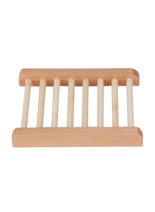 Wood Soap Tray Holder Beige 11.5x8.7x1.5cm - Image 2