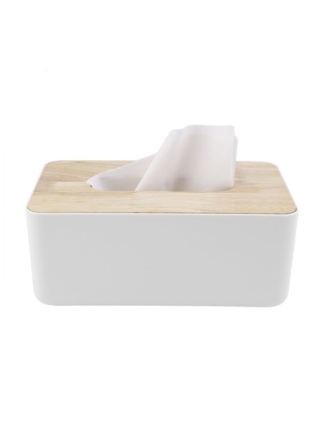 Generic Rectangular Tissue Box White/Brown 23x13x10centimeter  - Image 2