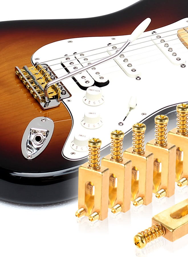 Generic - 6-Piece Brass Bridge Saddles For Fender ST Electric Guitar - Image 1