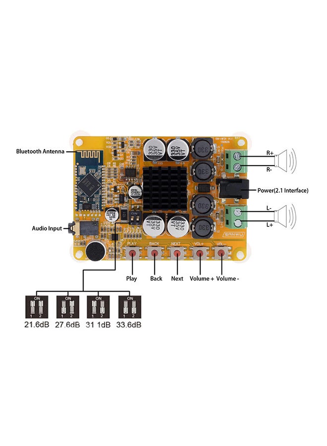 Generic - Wireless Bluetooth Stereo Amplifier Board Module - Image 1
