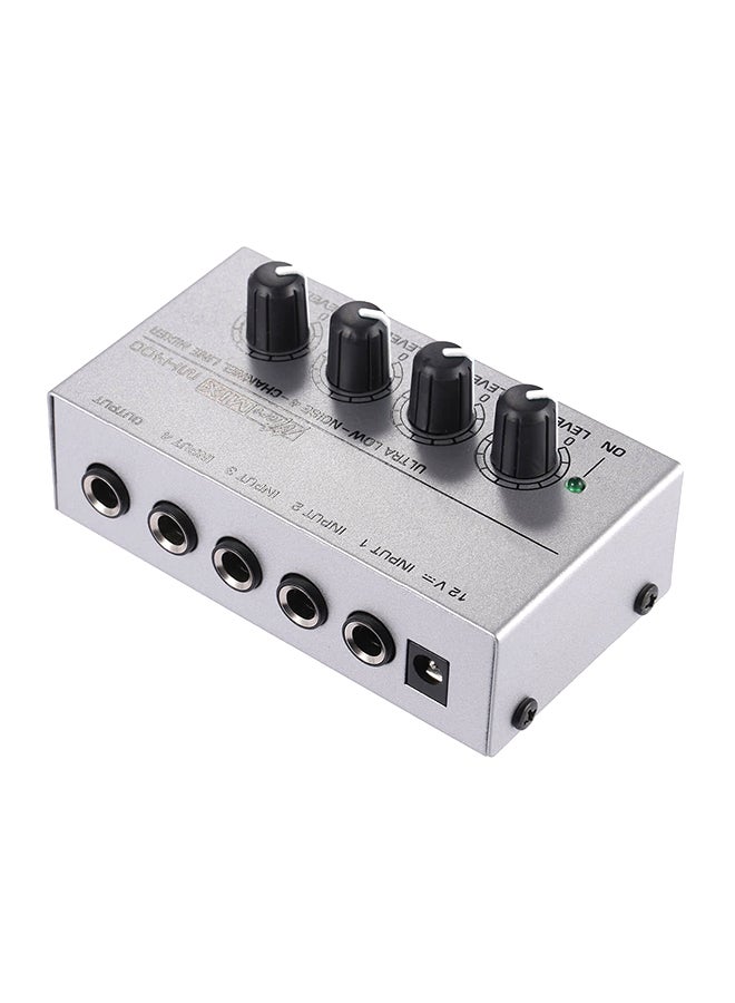Generic MX400 Ultra-Compact Low Noise 4 Channels Line Mono Audio Mixer With Power Adapter  - Image 1