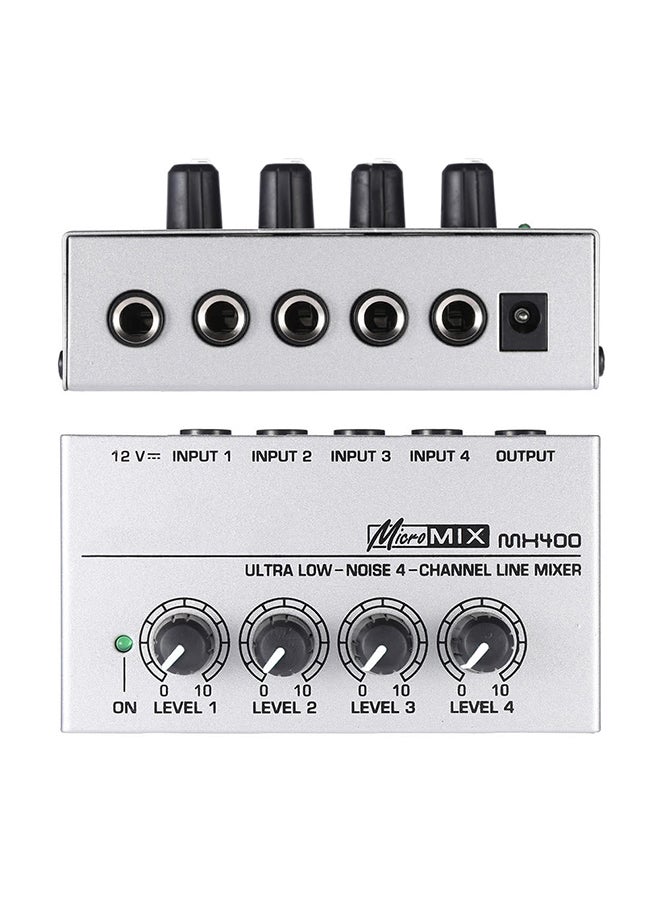 Generic MX400 Ultra-Compact Low Noise 4 Channels Line Mono Audio Mixer With Power Adapter  - Image 2
