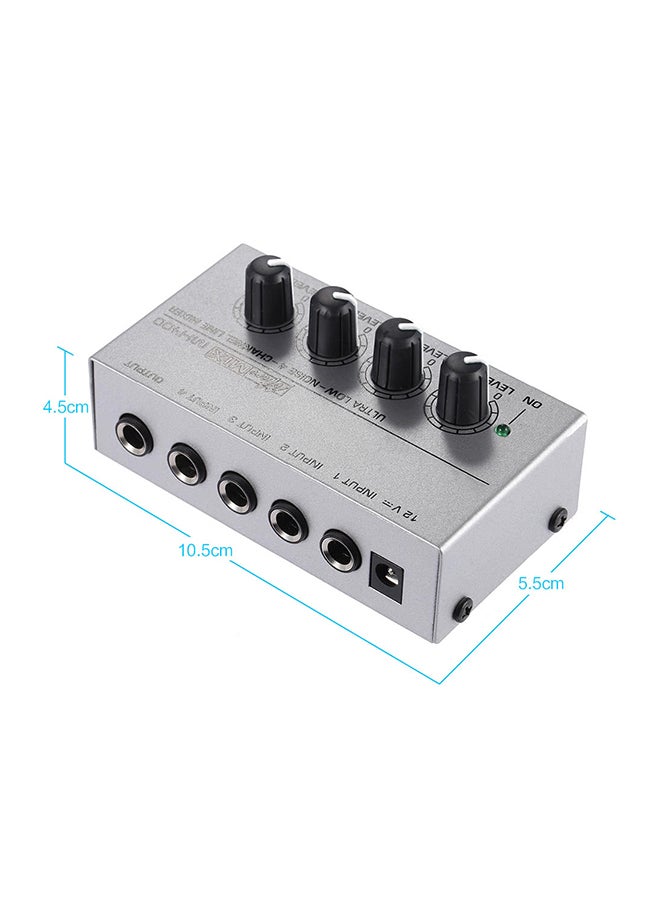 Generic MX400 Ultra-Compact Low Noise 4 Channels Line Mono Audio Mixer With Power Adapter  - Image 4