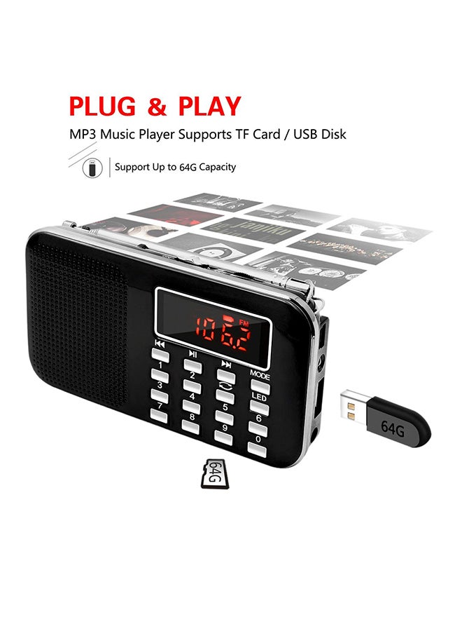Digital Portable Radio With MP3 Audio Player V3441 Black  - Image 2