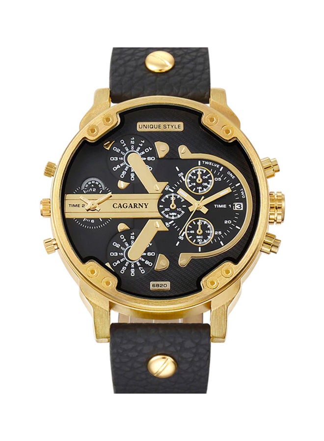 كاجارني ساعة يد بعقارب وسوار من الجلد طراز 6820 للرجال