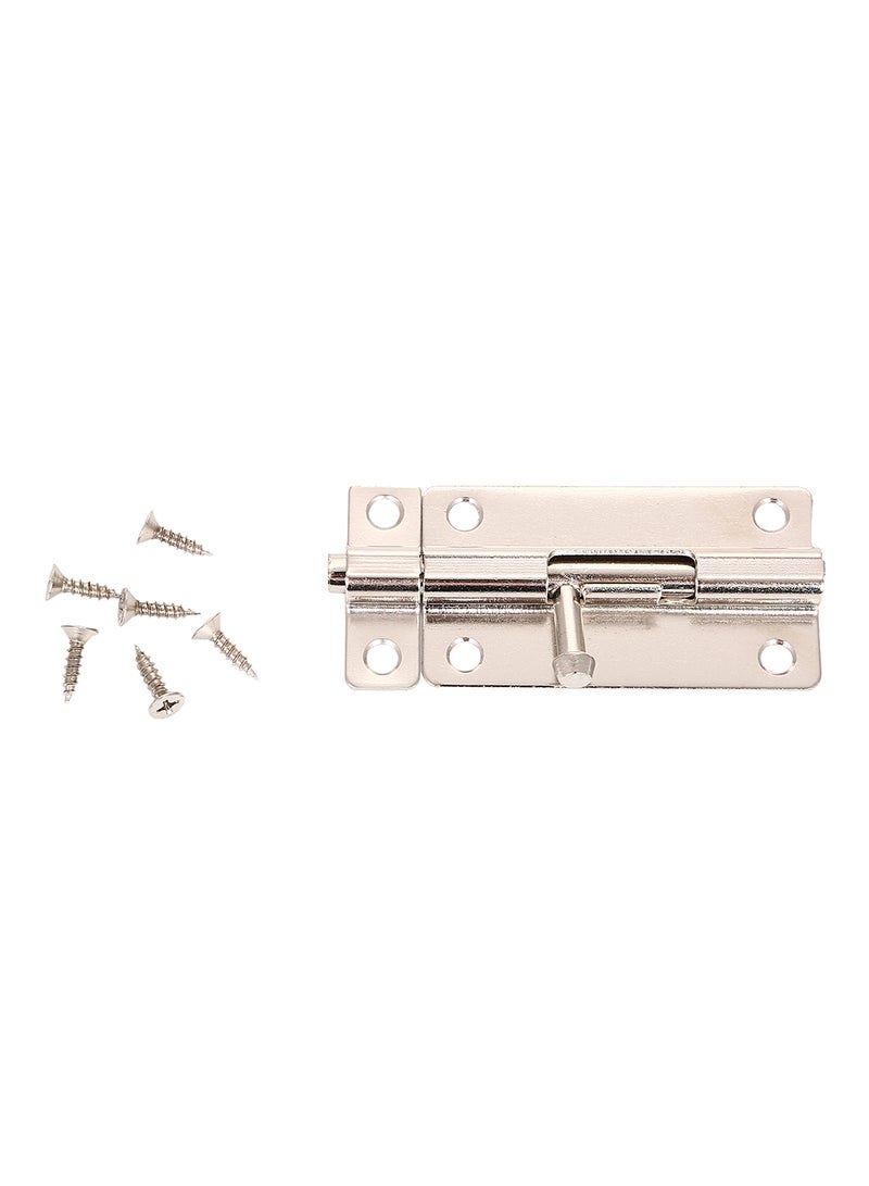 LAWAZIM Nickel Plated Latch Lock Silver 4inch  - Image 1