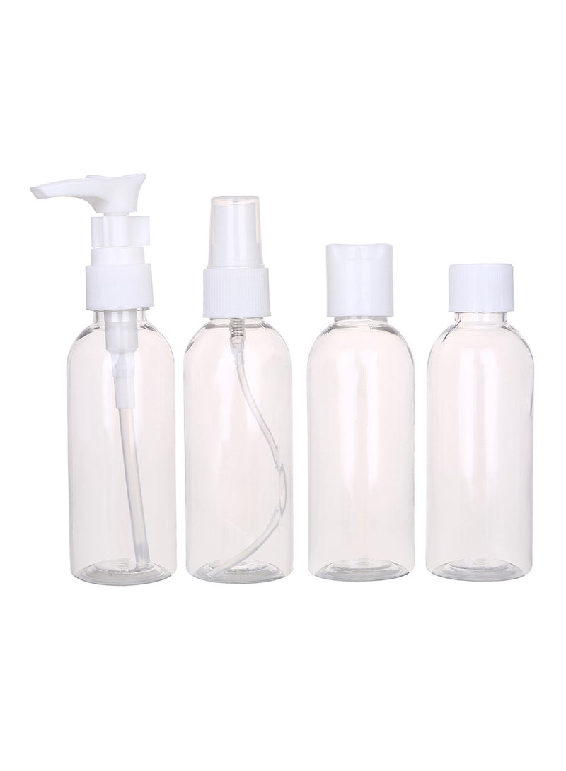 LAWAZIM 4-Piece Plastic Travel Bottle Set White - Image 1