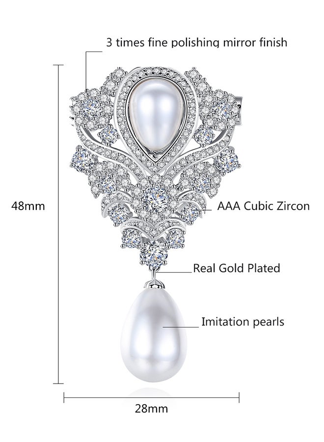 viennois - Zirconia Elegant Bridal Brooch - Image 1