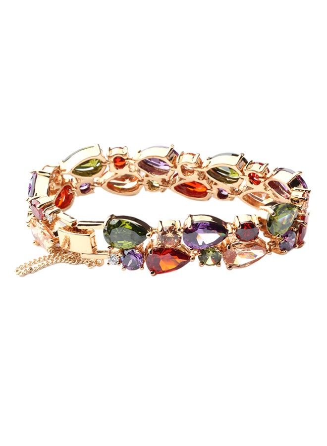 viennois 10 Karat Gold Cubic Zirconia Studded Bracelet  - Image 1