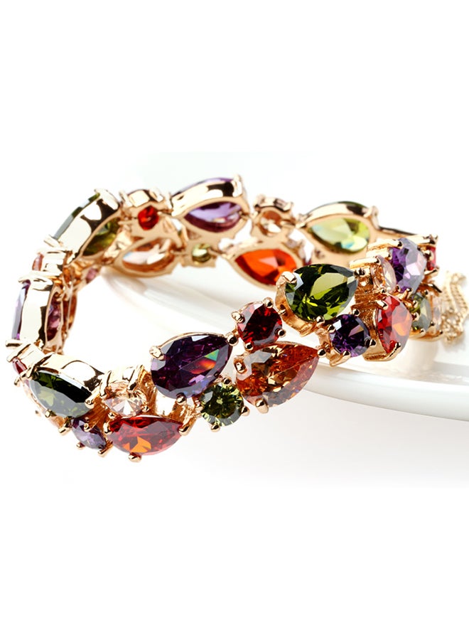 viennois 10 Karat Gold Cubic Zirconia Studded Bracelet  - Image 2