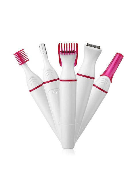 5-Piece Multifunctional Hair Removal Electric Tool Kit White 128grams