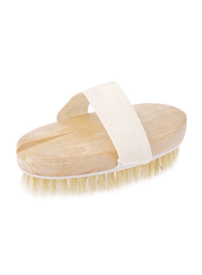 Generic Dry Skin Body Cleaning Brush With Loop Beige 12x6.5x3.3cm  - Image 1