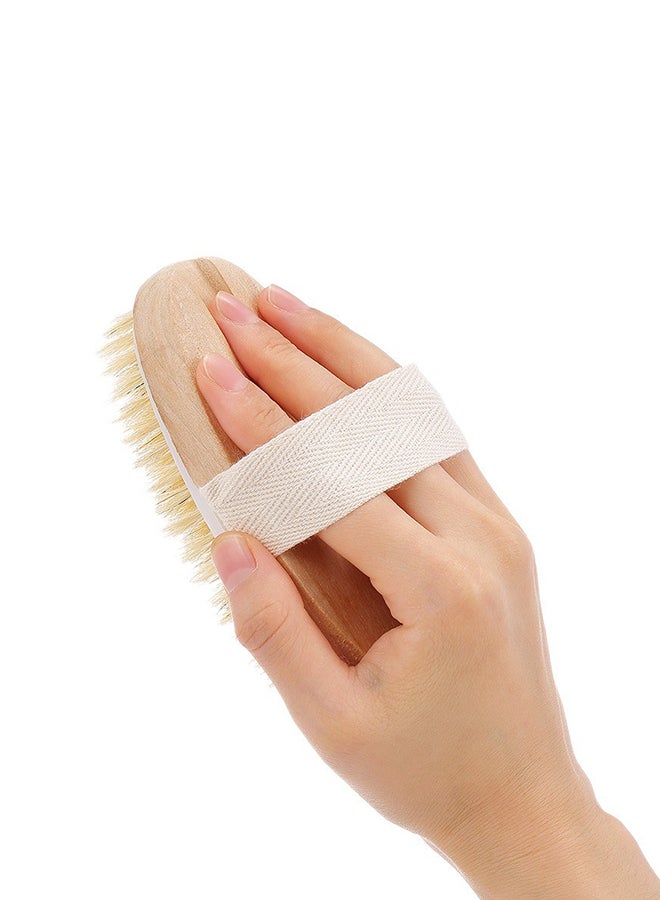 Generic Dry Skin Body Cleaning Brush With Loop Beige 12x6.5x3.3cm  - Image 3