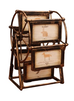 Rotating Ferris Wheel Photo Frame Brown/Beige 19 x 33.5cm