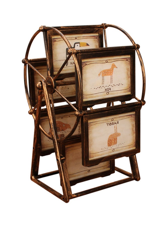 Sharpdo - Rotating Ferris Wheel Photo Frame Brown/Beige 19 x 33.5cm - Image 1