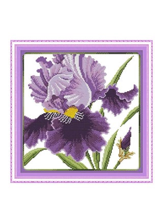 Purple Flowers Pattern Needlework Embroidery Kit White - v1547008421/N20116578A_1