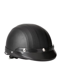 Generic Vintage Style Open Face Leather Helmet With UV Goggles  - Image 3