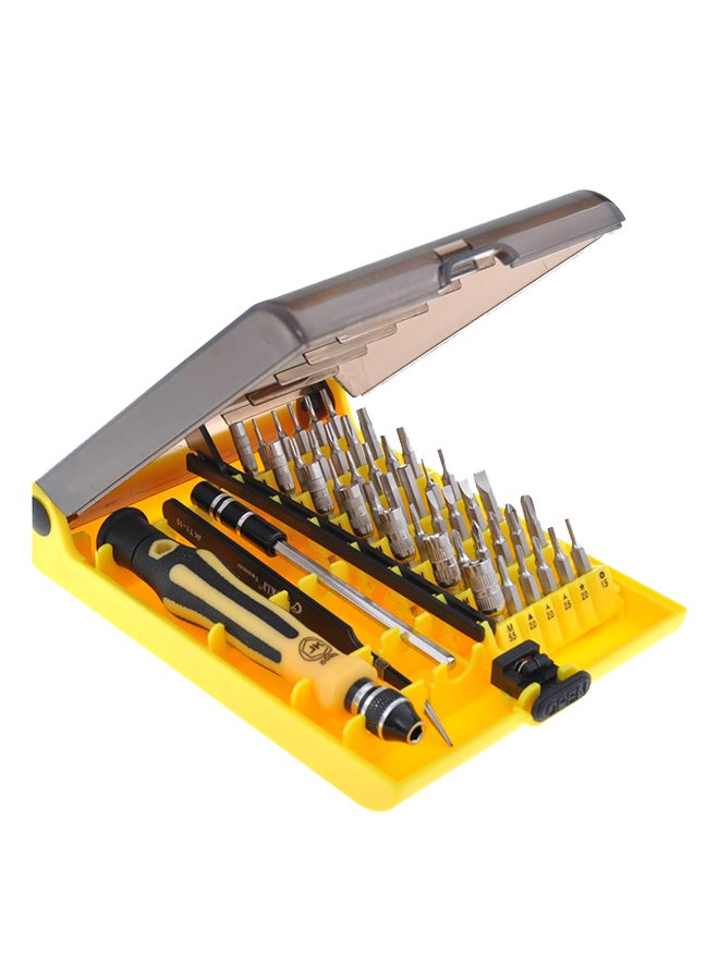 45-Piece Professional Screw Driver Tool Kit Yellow/Silver - Image 2