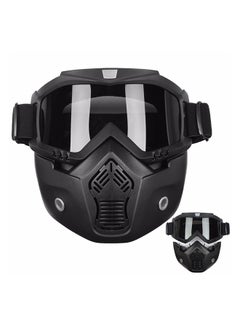 Generic 2X Detachable Modular Motorcycle Vintage Helmet Full Face Mask Shield Goggles  - Image 1