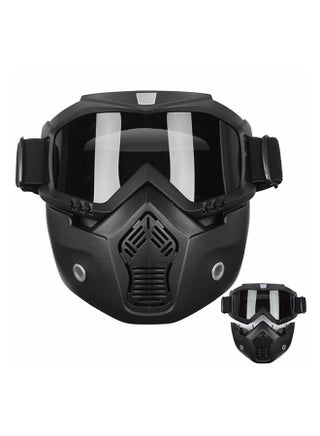 2X Detachable Modular Motorcycle Vintage Helmet Full Face Mask Shield Goggles - v1547014618/N20149878A_1