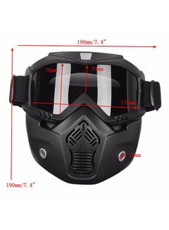 Generic 2X Detachable Modular Motorcycle Vintage Helmet Full Face Mask Shield Goggles  - Image 2