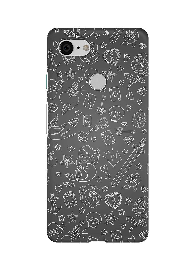 ستايلايزد غطاء حماية بتصميم أساسي رفيع ومحكم بلمسة نهائية غير لامعة لهاتف جوجل بكسل 3 رسوم عبثية - Image 1