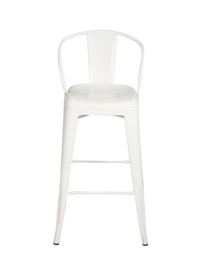 AE Elegant Metal Bar Stool White 30x30x75cm  - Image 1