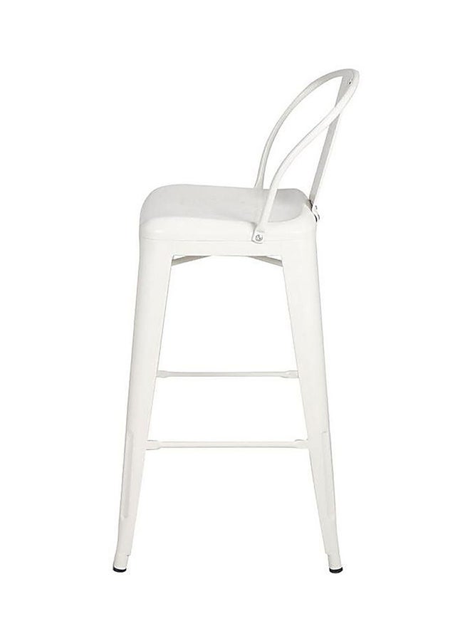 AE Elegant Metal Bar Stool White 30x30x75cm  - Image 3